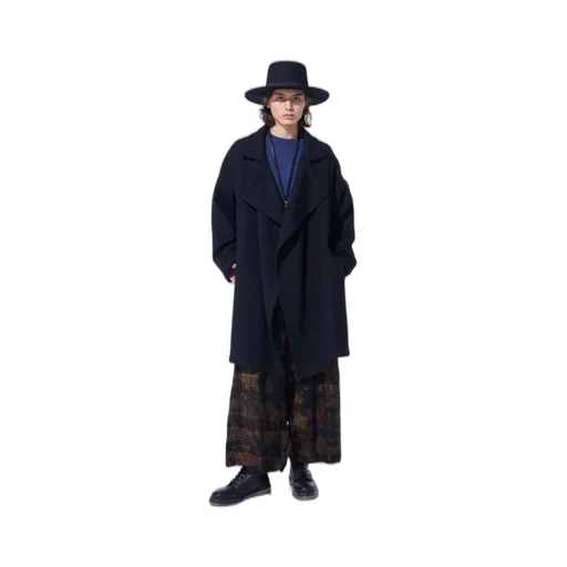 4/24 Kersey Frame Double Collar Drape Coat