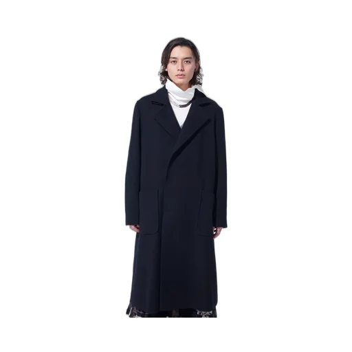 4/24 Kersey Tube Lapel Double Long Coat