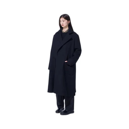 4/24 Kersey Tube Lapel Double Long Coat