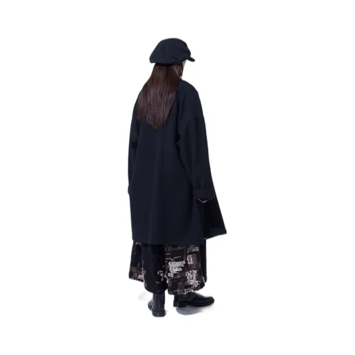 4/24 Kersey Frame Double Collar Drape Coat