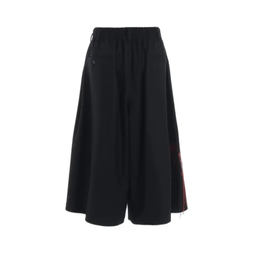 Lamb Wool Printed Messege Embroidery Culotte Pants