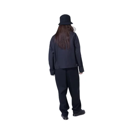 Lamb Wool Printed Messege Embroidery 2 Tuck Suspender Pants
