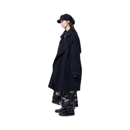 4/24 Kersey Frame Double Collar Drape Coat