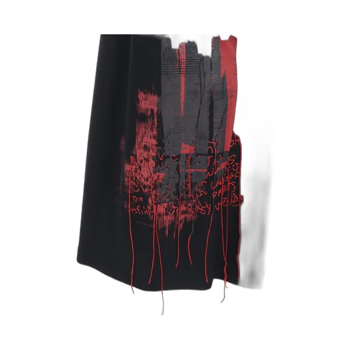Lamb Wool Printed Messege Embroidery Culotte Pants