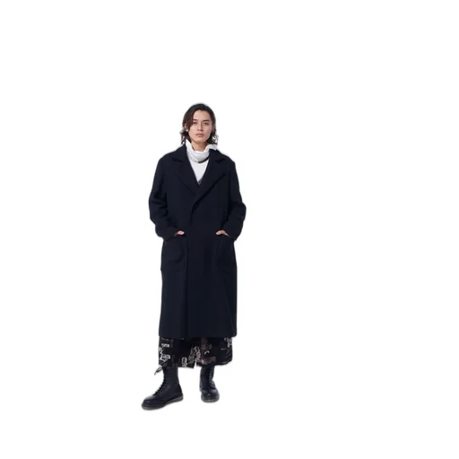 4/24 Kersey Tube Lapel Double Long Coat