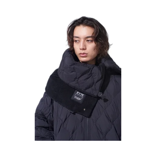 S'yte X Taion Reversible Quilted Down Scarf With Black Fleece Lining
