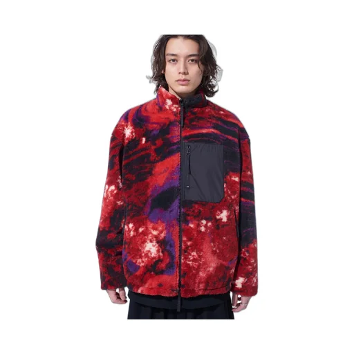 S'yte X Taion Reversible Quilted Red Printed Fleece Jacket