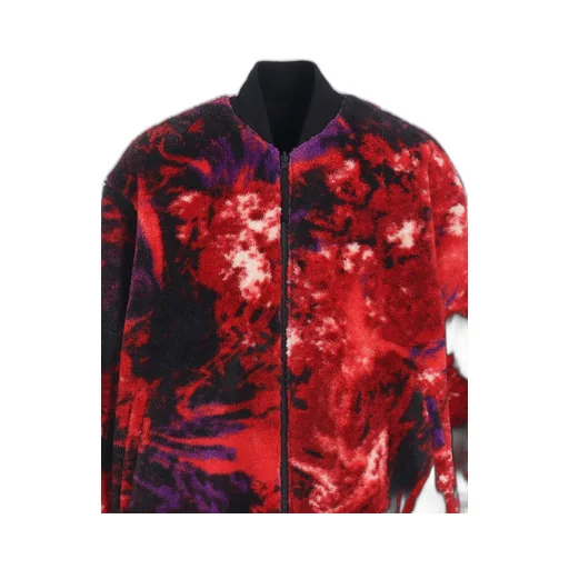 S'yte X Taion Reversible Long Bomber Jacket With Red Printed Fleece Lining