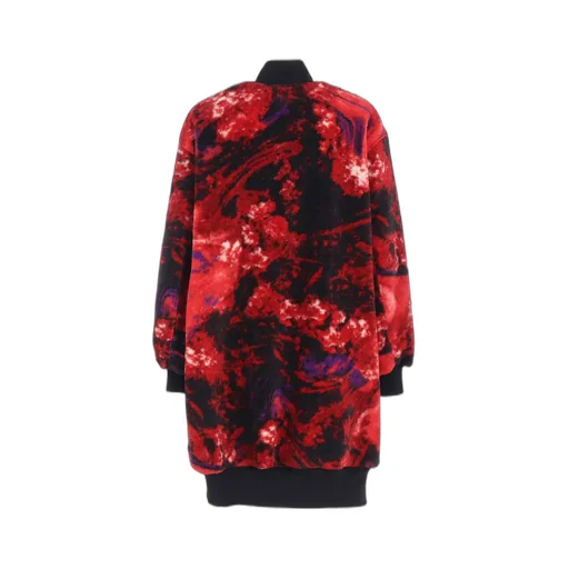 S'yte X Taion Reversible Long Bomber Jacket With Red Printed Fleece Lining