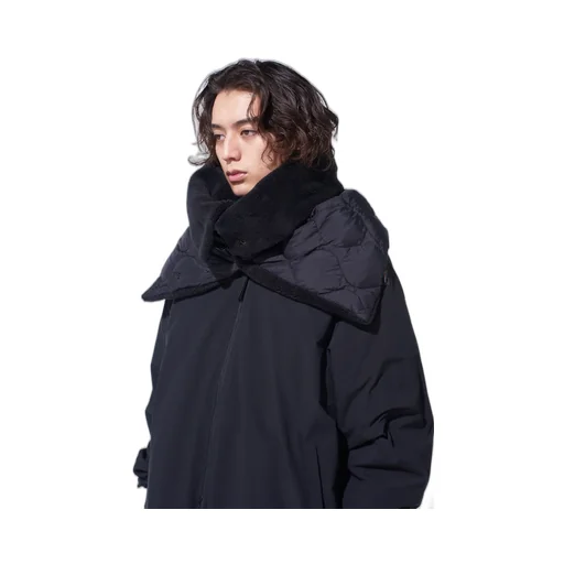 S'yte X Taion Reversible Quilted Down Scarf With Black Fleece Lining