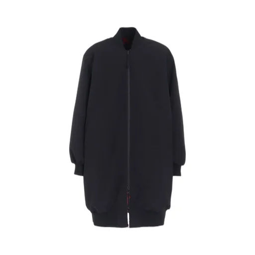 S'yte X Taion Reversible Long Bomber Jacket With Red Printed Fleece Lining