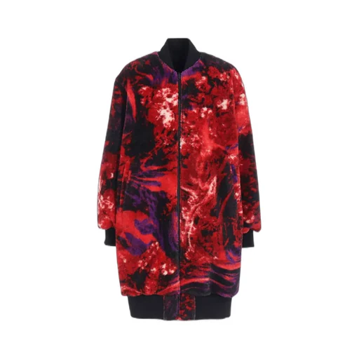 S'yte X Taion Reversible Long Bomber Jacket With Red Printed Fleece Lining