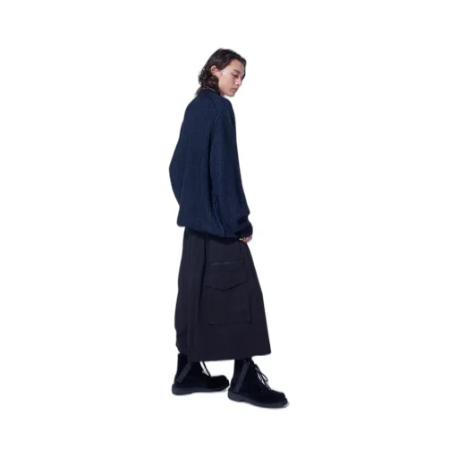 5G Bulky Wool Rib Stitch Oversized High Neck Knit