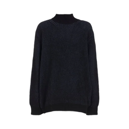 5G Bulky Wool Rib Stitch Oversized High Neck Knit