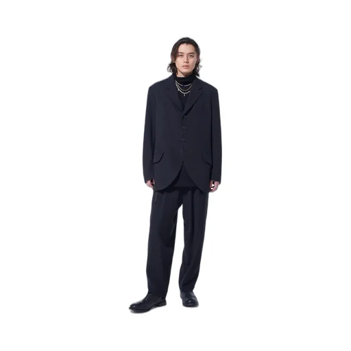 Striped Silk Angora Wool 6 Buttons Tailored Jacket