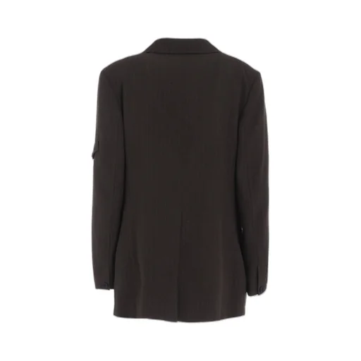 Striped Silk Angora Wool Asymmetric Pocket Jacket
