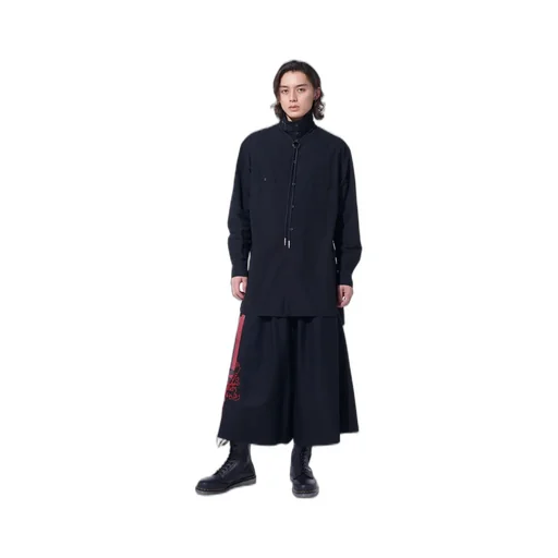 Cotton Linen Stand Collar Shirt
