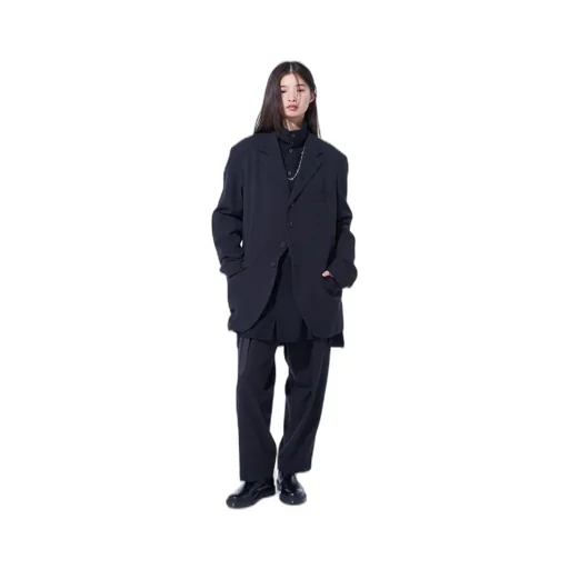 Striped Silk Angora Wool 6 Buttons Tailored Jacket