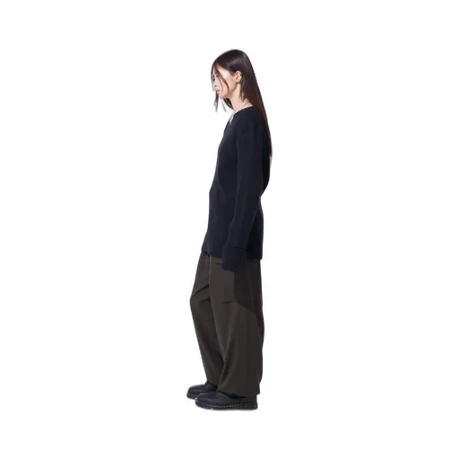Striped Silk Angora Wool 2 Tuck Cargo Pants