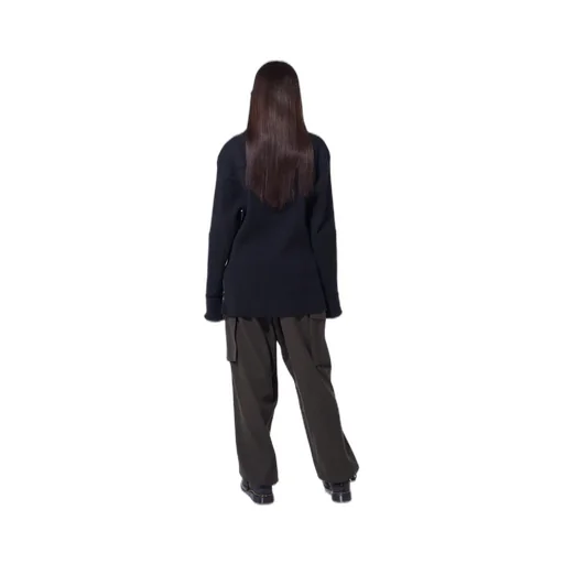 Striped Silk Angora Wool 2 Tuck Cargo Pants