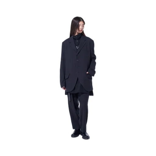 Striped Silk Angora Wool 6 Buttons Tailored Jacket
