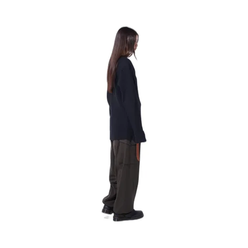 Striped Silk Angora Wool 2 Tuck Cargo Pants