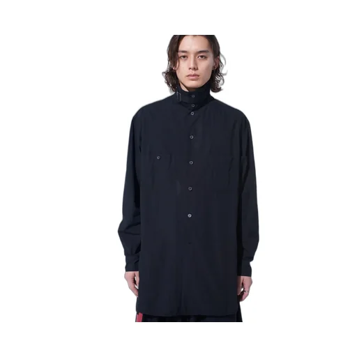 Cotton Linen Stand Collar Shirt