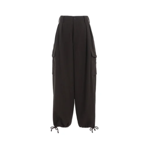 Striped Silk Angora Wool 2 Tuck Cargo Pants