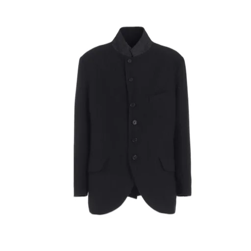 Striped Silk Angora Wool 6 Buttons Tailored Jacket