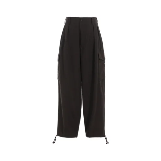 Striped Silk Angora Wool 2 Tuck Cargo Pants