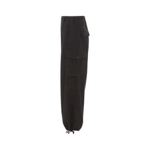 Striped Silk Angora Wool 2 Tuck Cargo Pants