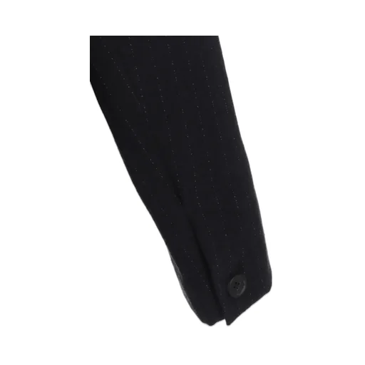 Striped Silk Angora Wool 6 Buttons Tailored Jacket