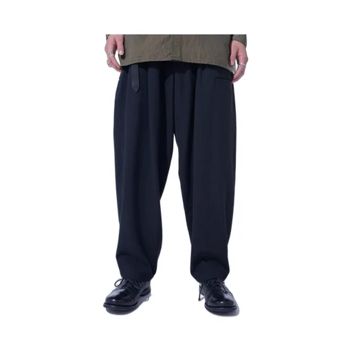 Striped Silk Angora Wool Tapered Pants