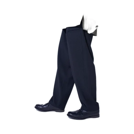 Striped Silk Angora Wool Tapered Pants