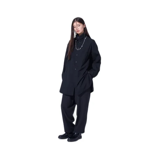 Striped Silk Angora Wool Tapered Pants