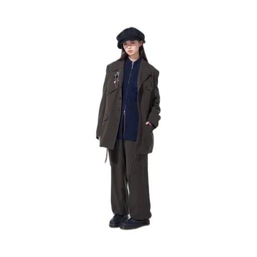 Striped Silk Angora Wool Asymmetric Pocket Jacket
