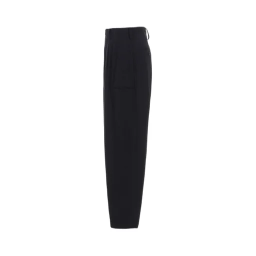 Striped Silk Angora Wool Tapered Pants