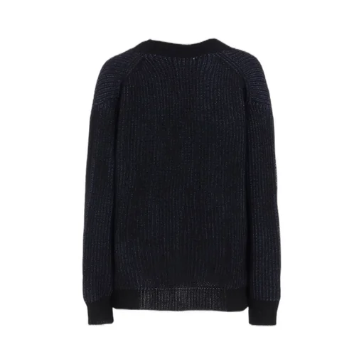 5G Bulky Wool Rib Stitch V-Neck Cardigan
