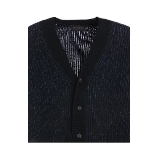 5G Bulky Wool Rib Stitch V-Neck Cardigan
