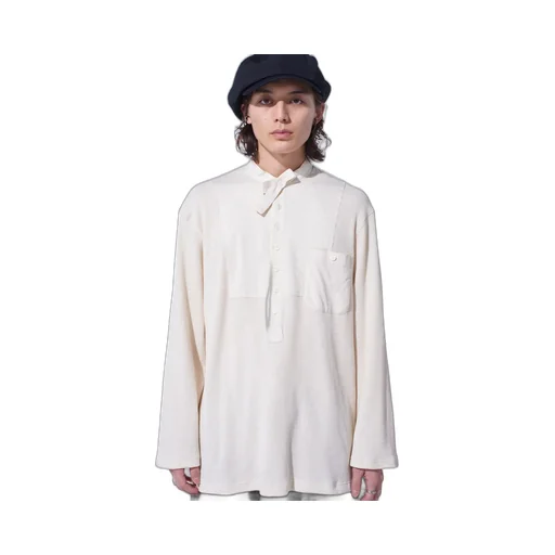 16/Thermal Waffle Combinaton Stand Collar T-Shirt