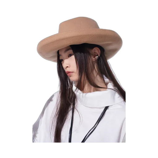 Wool Felt Rollable Brim Mountain Hat