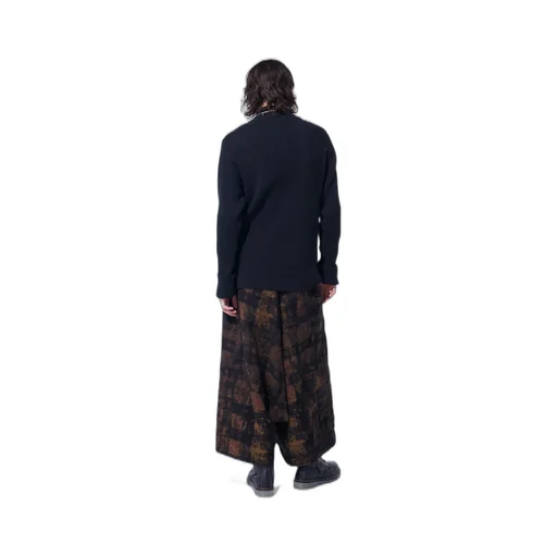 7G Wool Cotton Rib Zip-Up With Flannel Shoulder And Elbow Patches