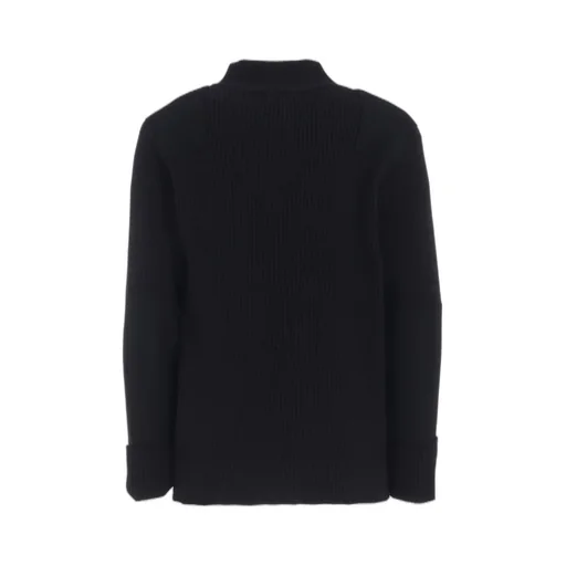 7G Wool Cotton Rib Zip-Up With Flannel Shoulder And Elbow Patches