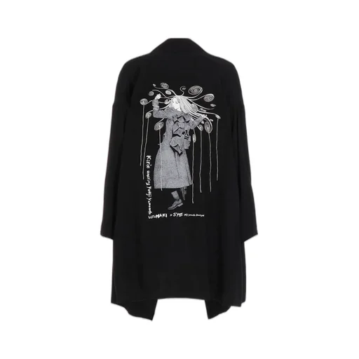 S'yte × Junji Ito -Uzumaki- Kirie Wearing Yohji Yamamoto Drape Coat