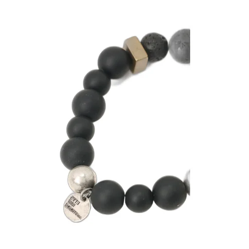 Onyx Bead+Lava Stone Bracelet