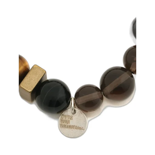 Tiger's Eye+Smoky Quartz Brass Bracelet