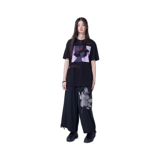 S'yte × Junji Ito -Uzumaki- Uzumaki Motif Embroidery Hakama Balloon Pants