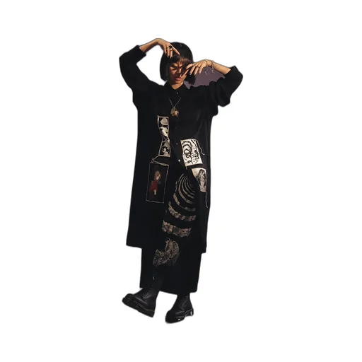 S'yte × Junji Ito -Uzumaki- Printed Patch Omnibus Long Shirt