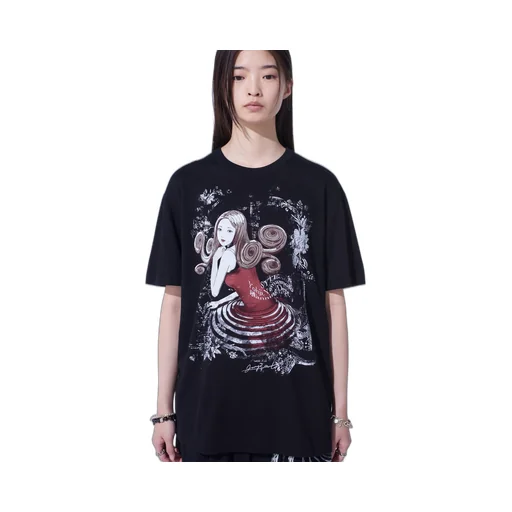 S'yte × Junji Ito -Uzumaki- Kirie’S Spiral Dress Graphic T-Shirt