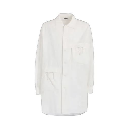 Cotton Linen Drawstring Pocket Shirt